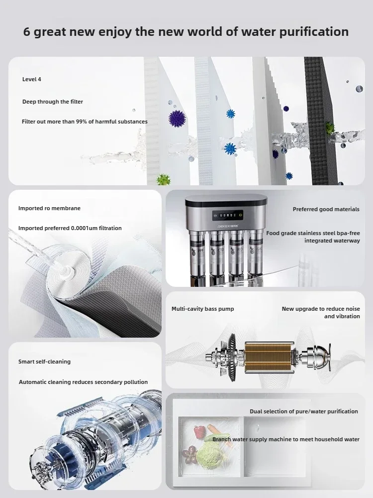 Water purifier Household direct drinking tap  pure water filter RO reverse osmosis double outlet water purifier