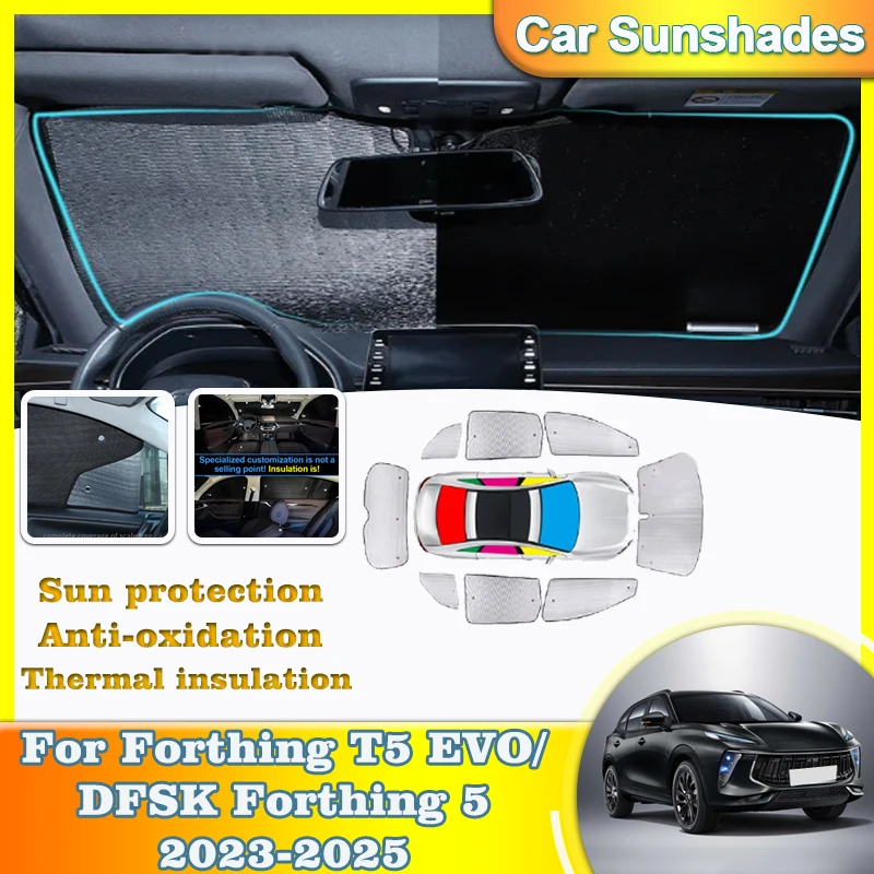 For Forthing T5 EVO 2025 DFSK Forthing 5 2024 2023 Car Sun Visor Windshield Sunshade Window Sunshades Sunscreen Cover Accessorie