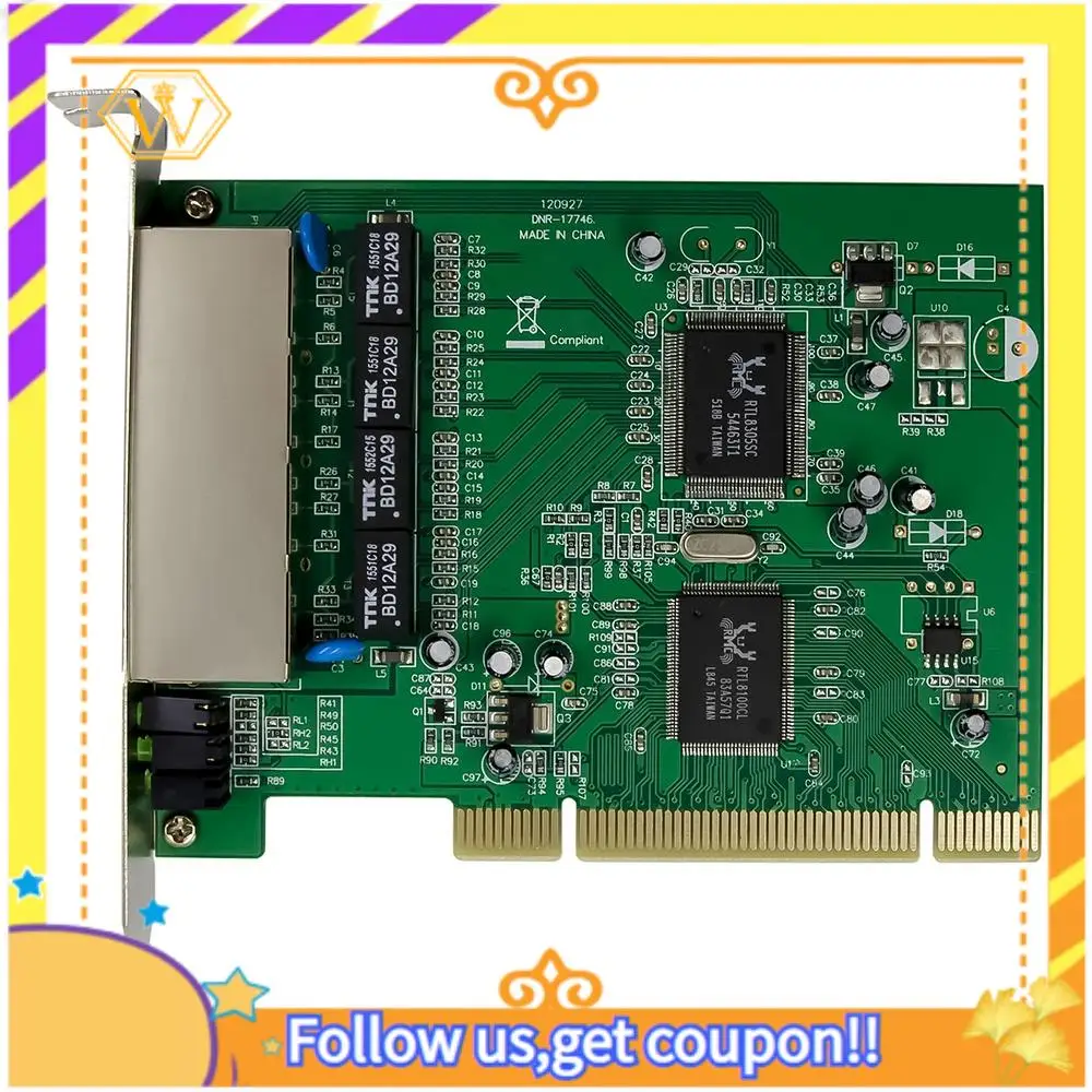 El último interruptor Ethernet rápido, placa de interruptor de 100Mbps, PCIE, interruptor de red RJ45 de 4 puertos, Chipset RTL8305 + 8100CL para PC de escritorio