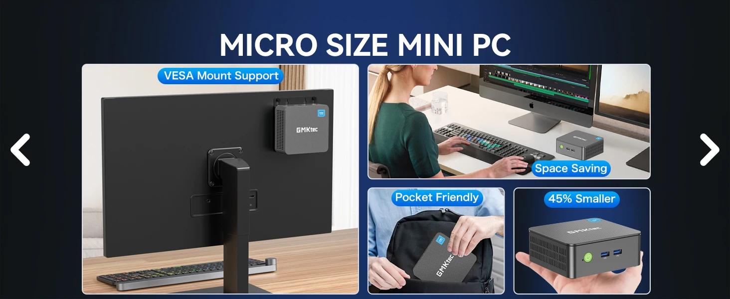 GMKtec G3 Pro Mini PC Intel I3-10110U Windows 11 Pro Mini PC 8GB DDR4 256GB PCIe M.2 SSD WiFi 6 BT5.2 Desktop Computer