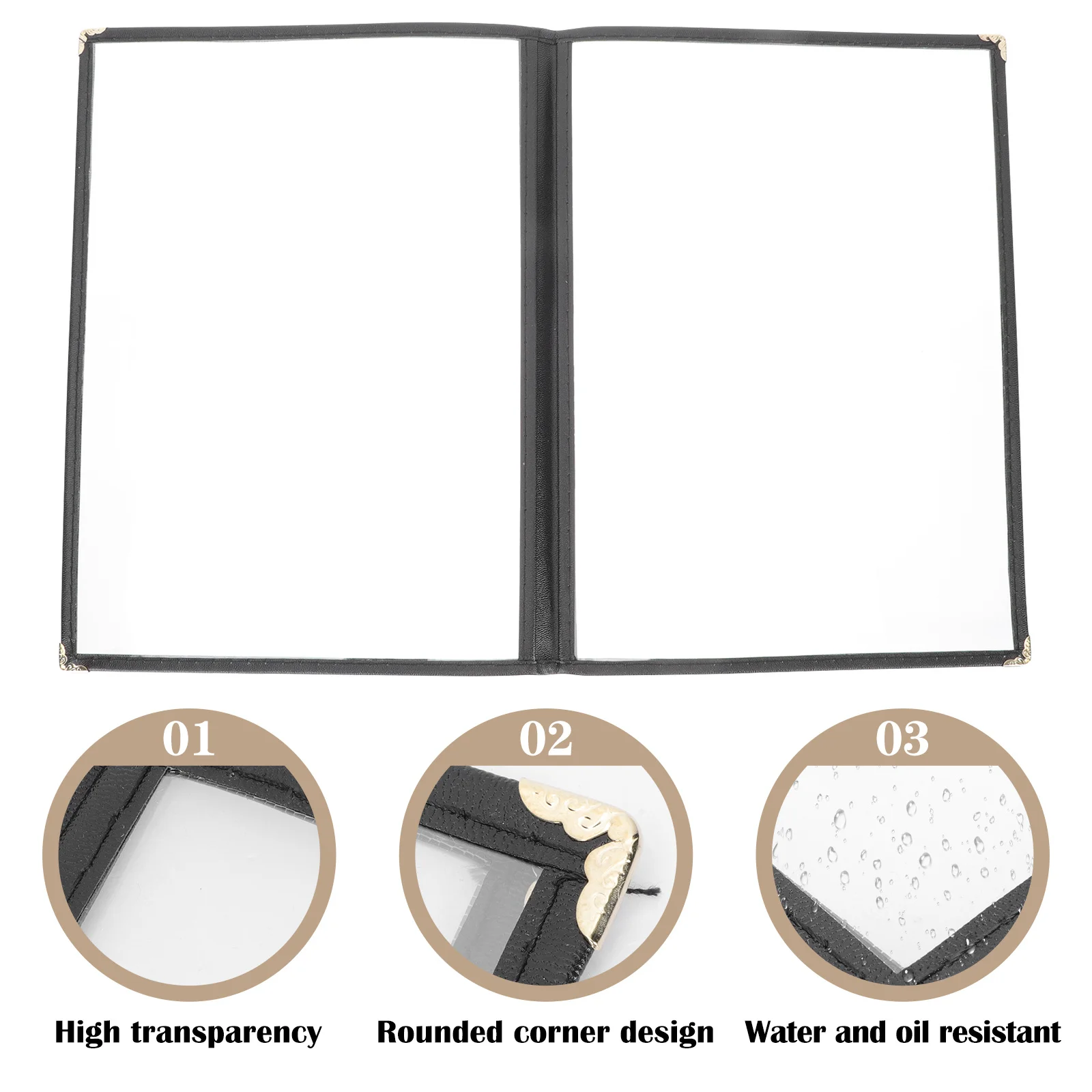 غطاء قائمة شفاف من مادة PVC، واقي قائمة المطاعم المتين العملي لكتاب مجلد مستلزمات مطعم الفندق #3