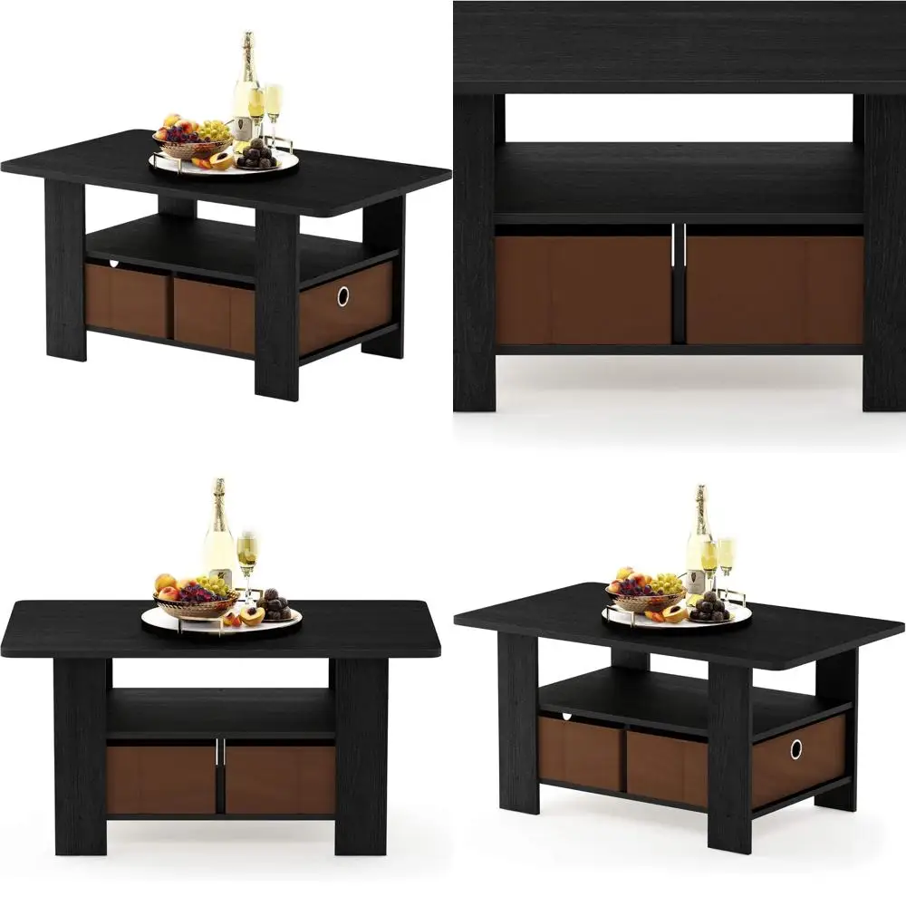 

Andrey Bin Drawer Coffee Table, Medium Brown, Small Non-Lift Top, Americano Style