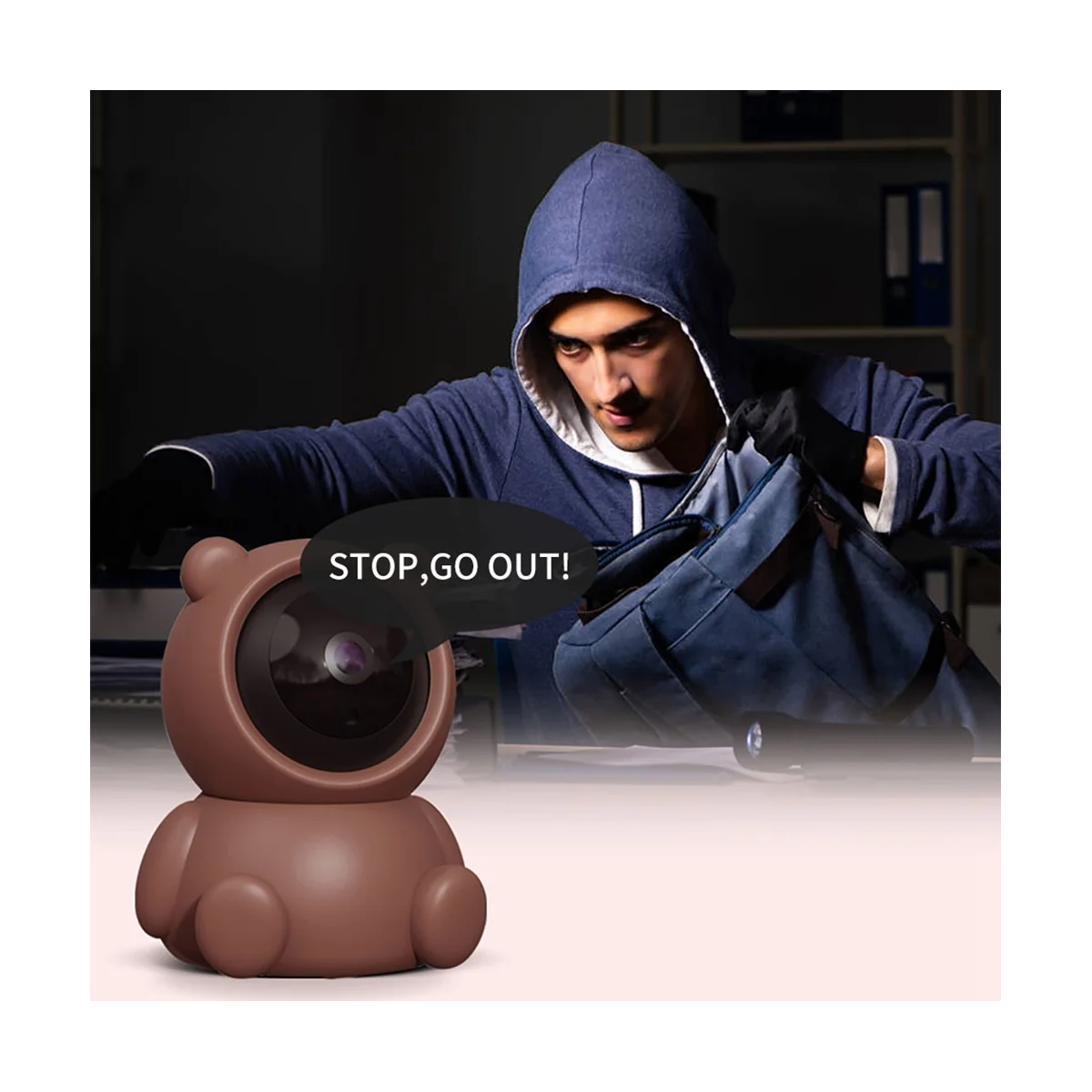 Caméra de surveillance intérieure PTZ IP WiFi HD 2MP/1080p, dispositif de sécurité domestique sans fil, avec vision nocturne infrarouge et prise UE