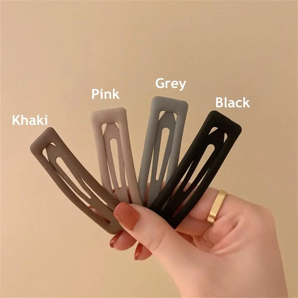 1PC New Trendy Grey Color Black Color Hair Accessories Matte Hair Clip Rectangle Shape Hairpins Headwear