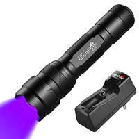 UltraFire 502UV Zoom UV LED Flashlight 395nm Invisible Ink Marker Cat Dog Urine Tinea Ore Money Scorpion Fluorescence Light