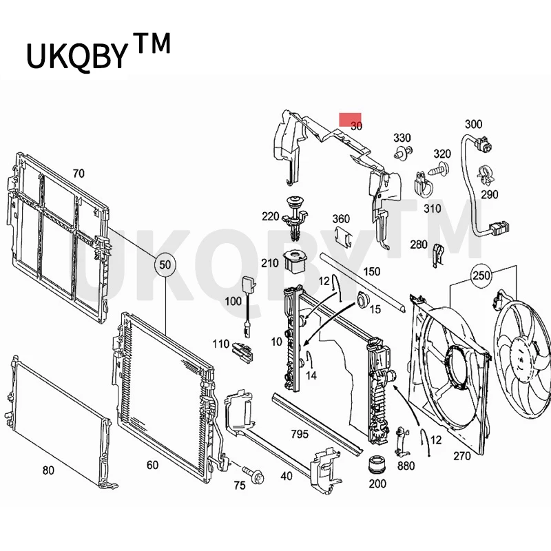 Car Air guide upper air duct 2008-mer ced esb enzS250 S320 S350 S420 S280 W221 radiator shroud engine cooling radiator bracket