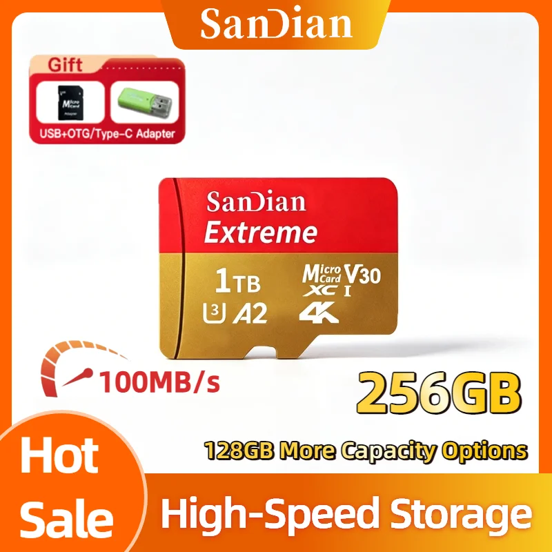 

256GB Micro TF SD Card For PC Smartphone SD Flash Cards Memory Card High Speed UHS 1 Class 10 Storage Card Titan Edition
