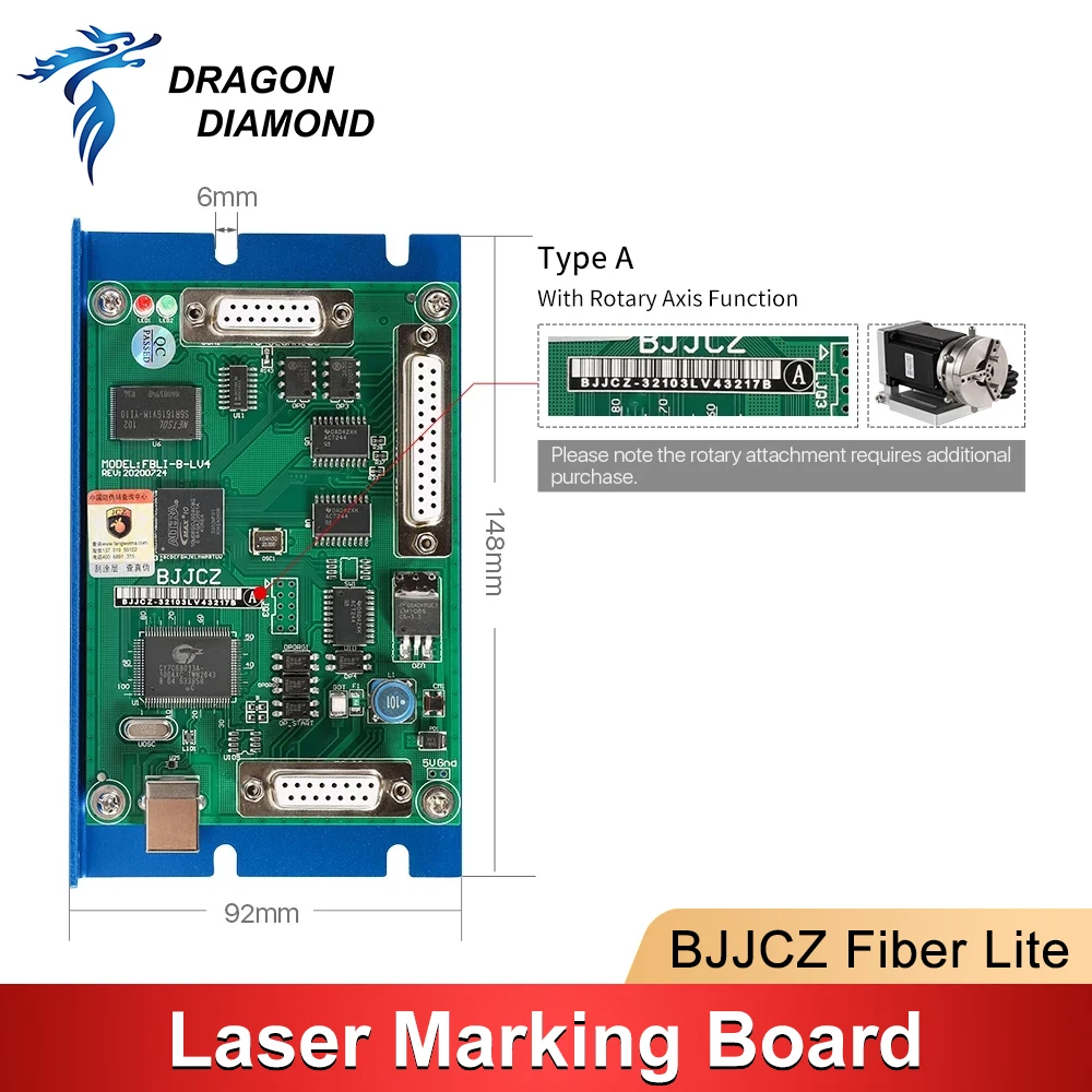 Imagem -05 - Fibra Laser Marcação Machine Controller Cartão Original Bjjcz-fiber-lite 1064nm Ipg Raycus Max