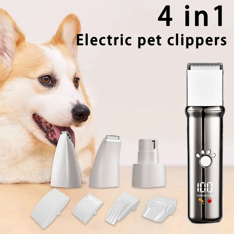 

Automatic 4 IN 1 Pet shaver For Dog/Cat Electric Multi-functional Clippers Grooming Kit Professional Cordless Pet Hair Clipper