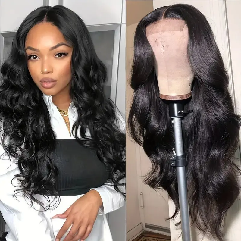 Rosabeauty HD Body Wave Nature Color 13X6 Transparent Lace Frontal Wig 13X4 Front Human Hair Glueless Wig 250% Density