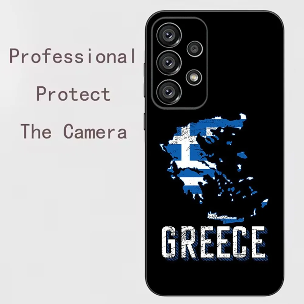 Capa de telefone com bandeira grega da grécia para Samsung Galaxy A13, A21s, A22, A31, A32, A52, A53, A71, A80, A91 Soft Black Shell