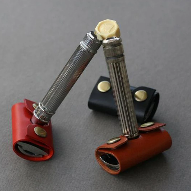 

1pc Razor Protective Cover Safety Razor Leather Protective Cover Cutter Head Protective Cover Without Razor 60*42mm