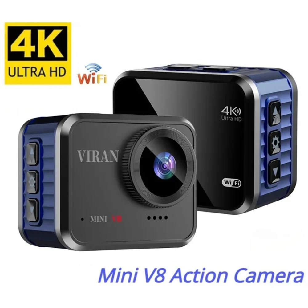 

WiFi Mini Action Camera V8 4K HD 60FPS With Remote Control Screen Waterproof DV Sport Camcorders Drive Recorder Wireless Webcam