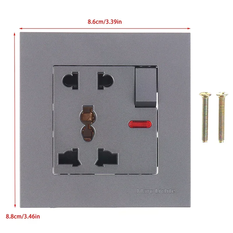 مقبس شحن سريع عالمي 18 وات من النوع C 5 سنون، مخرج كهربائي على الحائط في المملكة المتحدة مع شاحن USB، قابس مقبس طاقة مزدوج ذكي أبيض