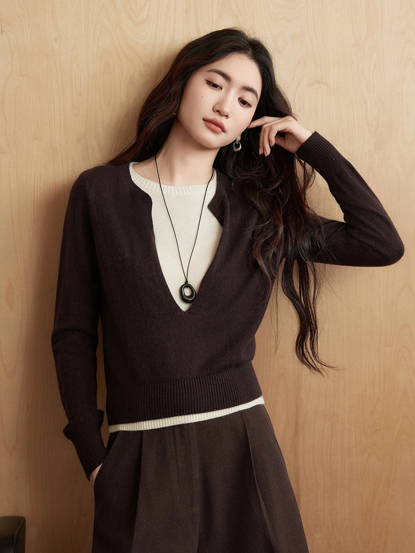 Maglione lungo Sve lavorato a maglia retrò Maglione casual da donna Color overhead Blo Top Inverno Pendolarismo Sle Taglio dritto Maglieria di grandi dimensioni