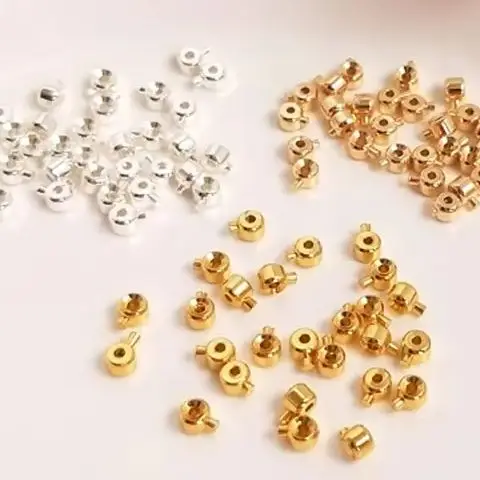 14K Gold Plated Buckle hand DIY bracelet end clip wire rope fishing line positioning buckle buckle