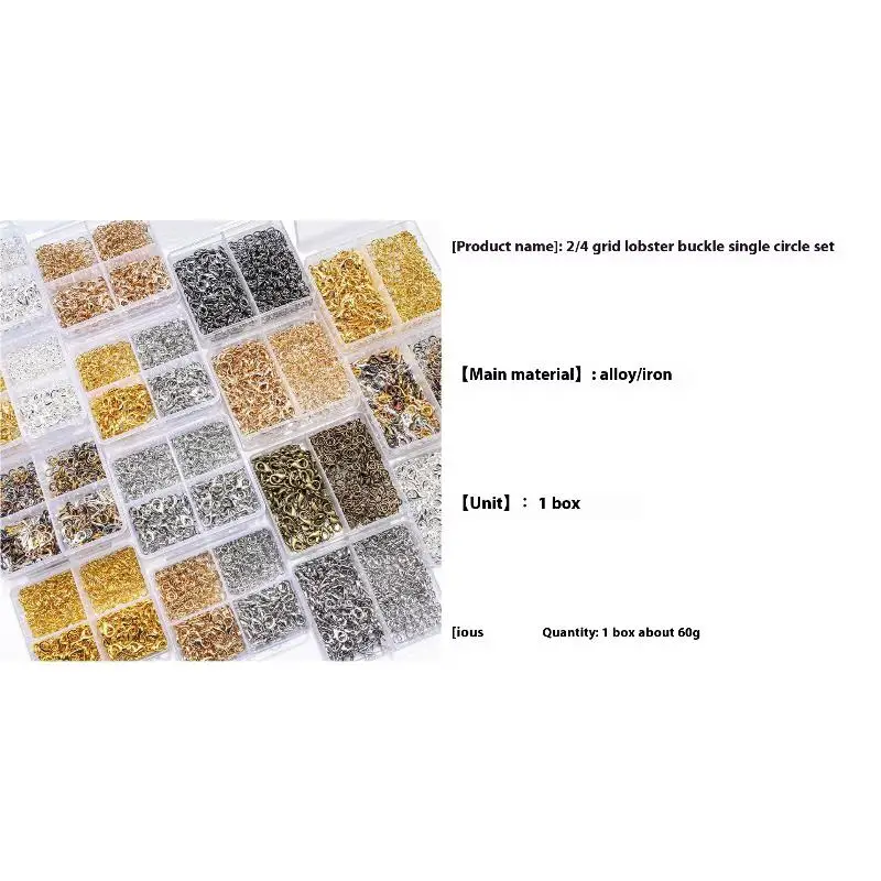 500 Stück/Box Schmuckherstellungsset, Karabinerverschlüsse & Biegeringe mit Box für DIY-Ketten, Halsketten, Armbänder, Fußkettchen, Zubehör, Verbindungsstücke – Detail 22