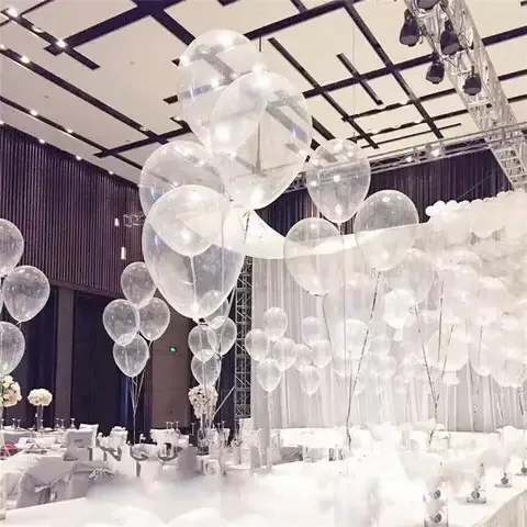 

100pcs/lot 12Inch Transparent Latex Balloons Clear Balloon chain Romantic Wedding Birthday Party Decoration Inflatable Air globo