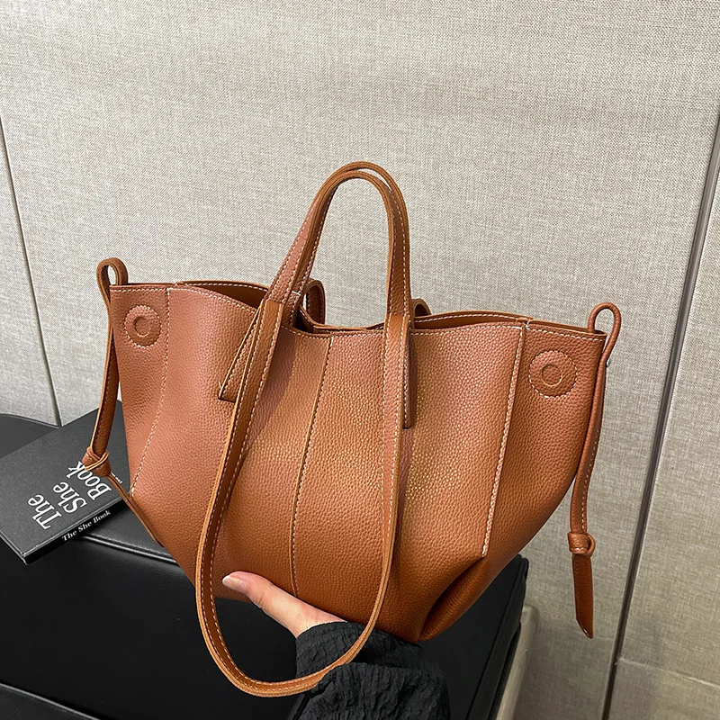 حقيبة حمل جديدة ذات سعة كبيرة لعام 2025 للنساء، محفظة كتف متعددة الاتجاهات من الجلد الطبيعي، حقيبة عمل أنيقة عتيقة #2