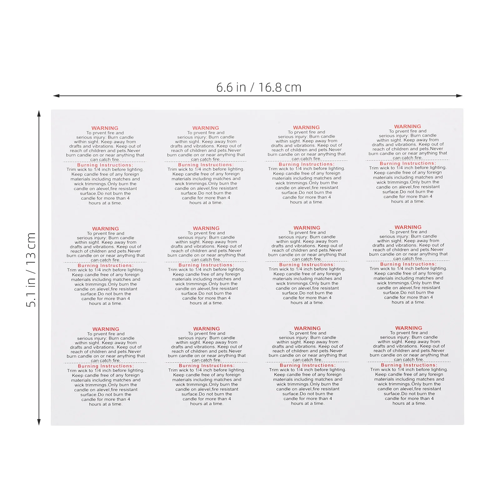 10 Sheets Warning Stickers High Temperature Safety Labels for Aromatherapy Making Waterproof Flat Round Stickers