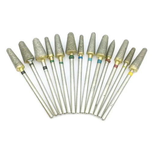 Imagen 2 del producto Brocas de diamante Dental totalmente sinterizadas, vástago de 2,35mm, duraderas, muela o pulido suave, Especial para herramienta de dentista de Metal