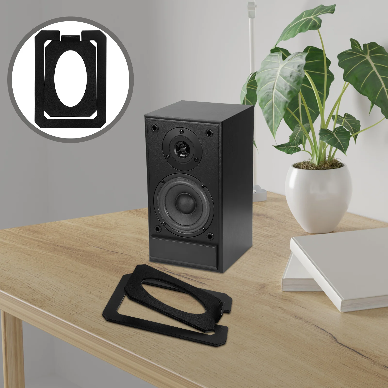 

Heavy Duty Speaker Stand Metal Desktop Holder Inclined Stable Support for Gaming Office Conference Room Speakers Amplifier