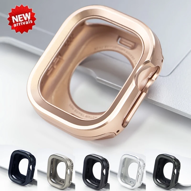 Aluminum Alloy Metal+TPU Case for Iwatch Ultra2 49mm 41 40mm 44mm 45mm Bumper Frame Shell Protector Case for Apple Watch 987 SE4