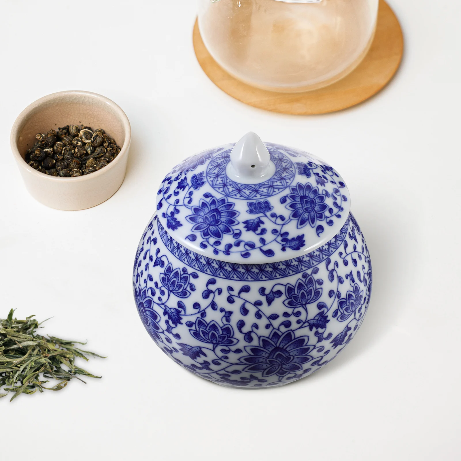 

Ceramic Storage Jar Multi-Purpose Canister for Tea Coffee Candy Jewelry Kitchen Decorative Accessories