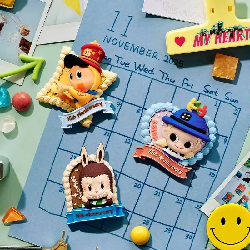 POPMART ฉลองช่วงเวลาแห่งนี้ ซีรีส์ - สติกเกอร์ติดตู้เย็น กล่องสุ่ม LABUBU ของสะสมแฟชั่นสุดฮิต ของขวัญคริสต์มาส