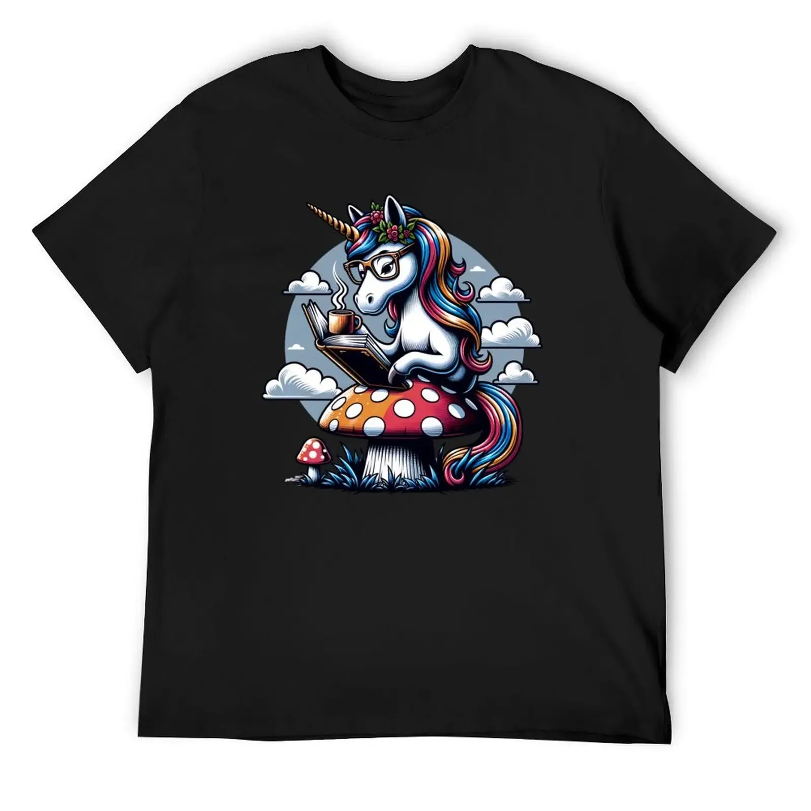 Magical Reading Unicorn Diva T-Shirt aesthetic clothes basketball graphic tees plain black t shirts men