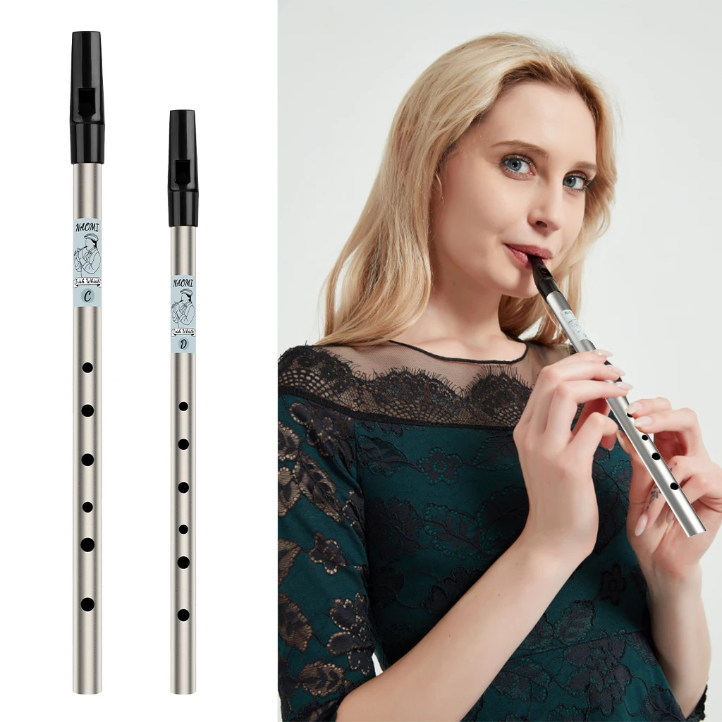 

NAOMI Irish Whistle Tin Whistle Nickel-plated Brass Tube High C Scottish Penny Whistle Six-holed Flageolet For Whistler