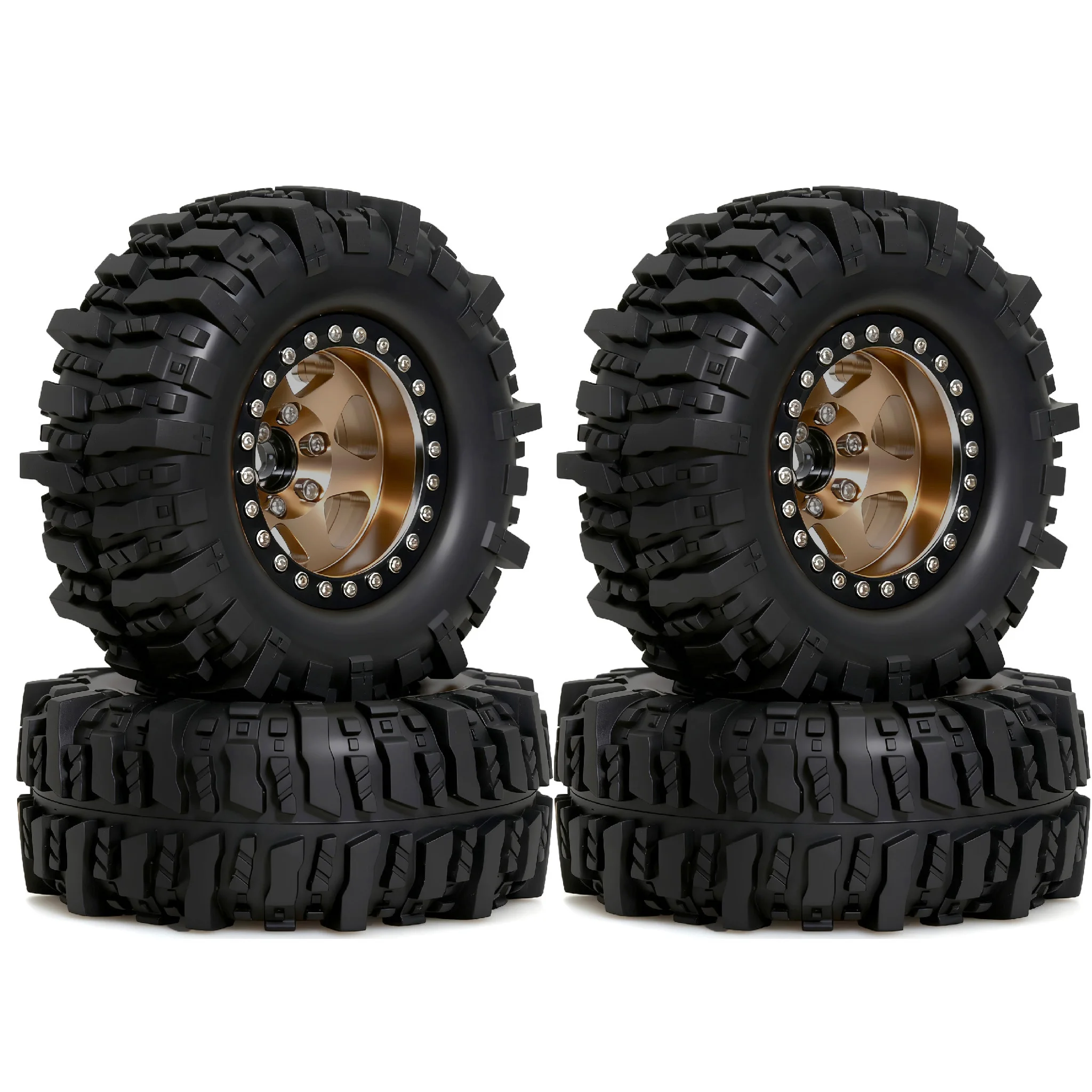 

1.9 Beadlock Wheels and Tires OD 95mm / 3.75" for 1/12 RC Crawler Car MN-82 Truck 4x4 LC79 MN99-S2 MN-128 MJX H12Y+ 1/12 Crawler