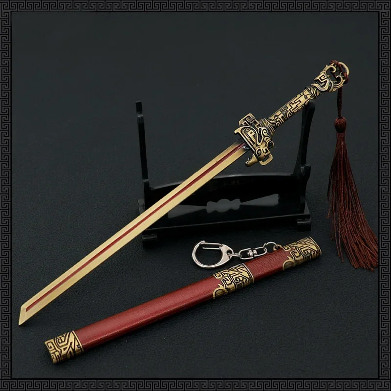 Wo Long: Fallen Dynasty Wapen Zhang Liao Dire Tijger Zwaard Mes 22 cm Game Perifere Metalen Zwaard Wapen Model Geschenken speelgoed Jongens