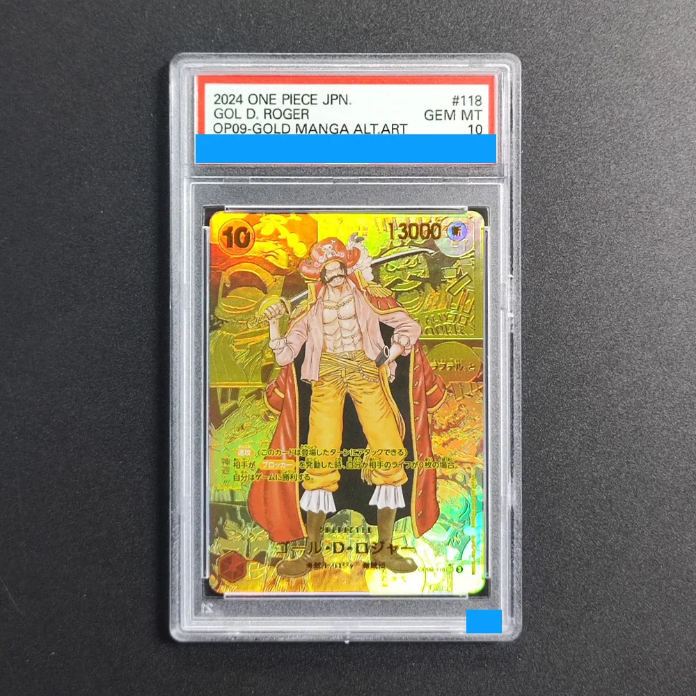 

Proxy DIY 2024 ONE PIECE JPN.GOL D. ROGER 118 Rating Card 10 Special Art Rare Gem Mt 10 Card Holographic Labels Gift Cards Toys