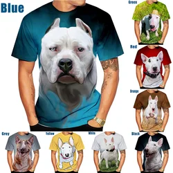 Novelty Men/Women Casual T-shirt Fashion Bull Terrier 3D Printed Short Sleeve tops  trend  Dogs print Funny shirt