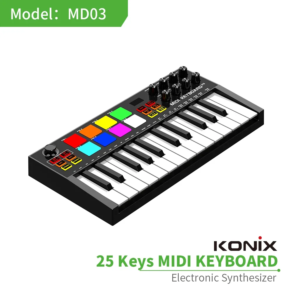 

Konix Colorful MIDI Keyboard 25\32\49 Keys Professional MIDI Controller For Program Studio