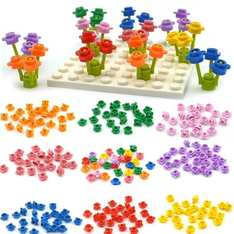 DIY Bricks Plant Floret Grass Educational Assemblage Flowers Building Blocks Construction Size Compatible with 33291 Toy for kid