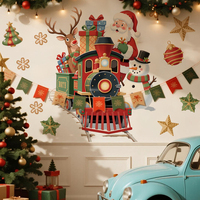 Christmas Train Wall Sticker Removable PVC Christmas Party Decoration  Suitable For Bedroom Nursery Room Festive Home Decoration