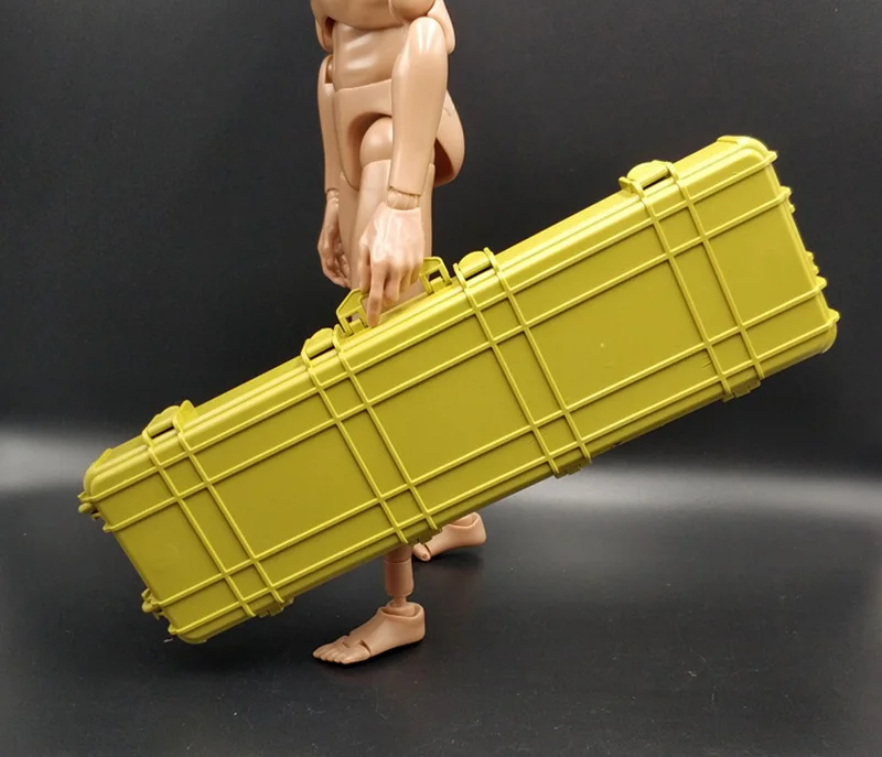 Gun Box 1/6 Scale Weapon Case Rifle Suitcase Plastic Storage Box Model with Random Gun  for 12\'\' Action Figure Accessories