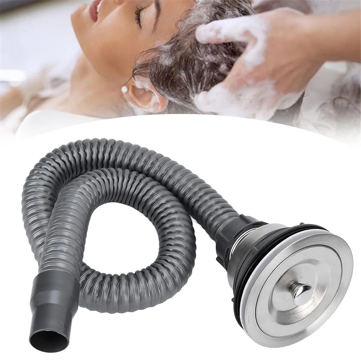 Terbaru! Sumbat Saluran Air Sumbat Wastafel Baja Tahan Karat, Sumbat Saluran Air Wastafel Sampo Salon Rambut, Sumbat Wastafel dengan Penangkap Rambut untuk Tempat Tidur Sampo