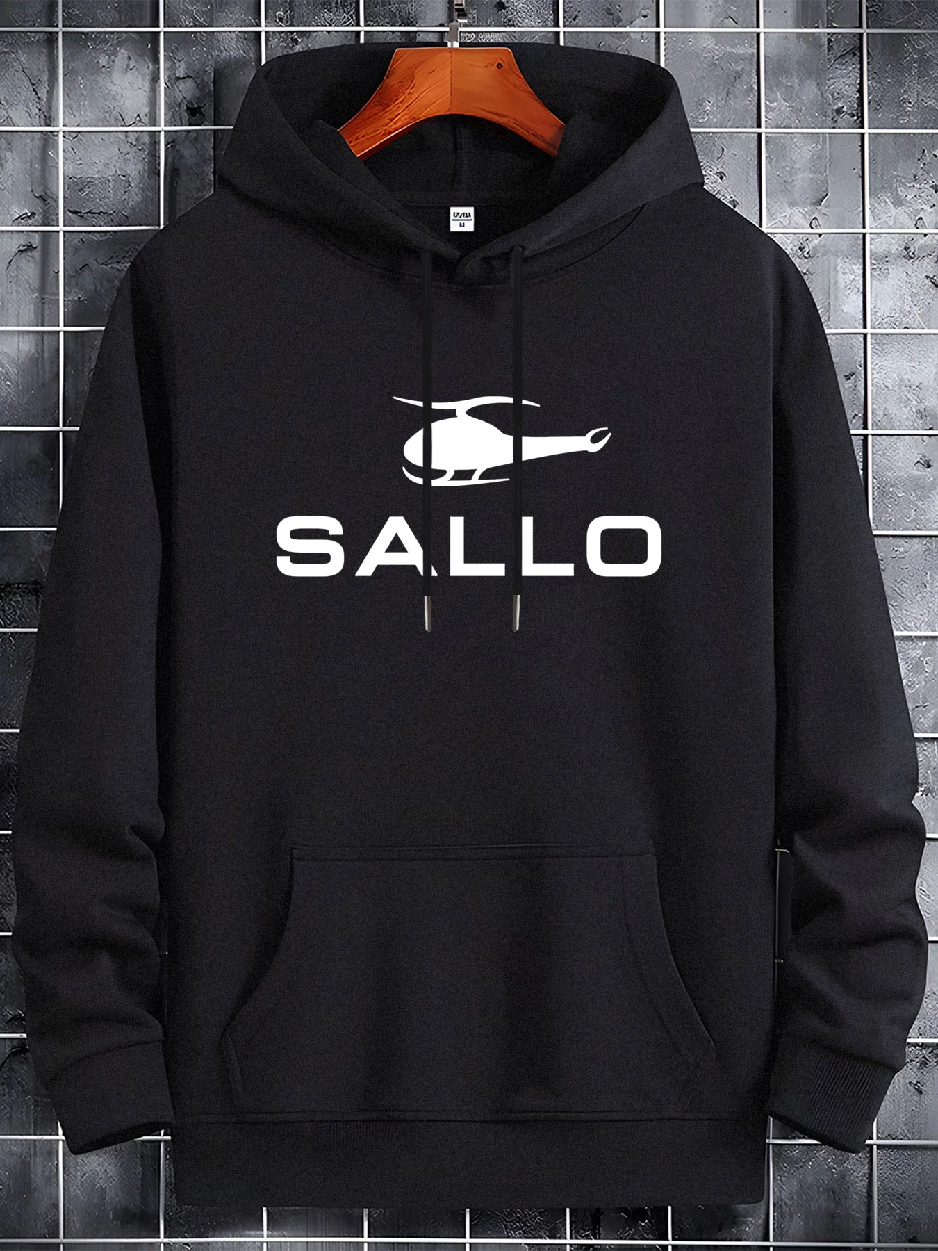 هوديي منقوش مطبوع - بلوفر كاجوال بأكمام طويلة مع جيب أمامي، هوديي أساسي للخريف والشتاء #1