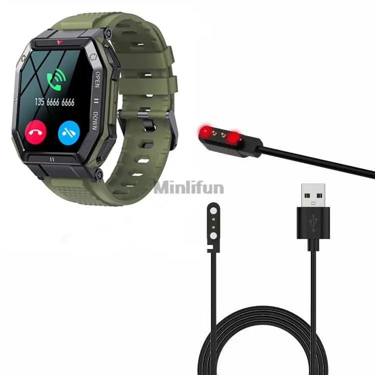 Yiqungo Cable USB para reloj inteligente EIGIIS Bassizo K55, cargador magnético de 2 pines