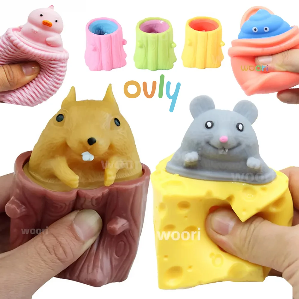 Ovly Squeezing Squirrel Cup Toys Decompression Fidget Antistress Sensory Anti Stress Reliefing Wacky Gift For Kids Adults