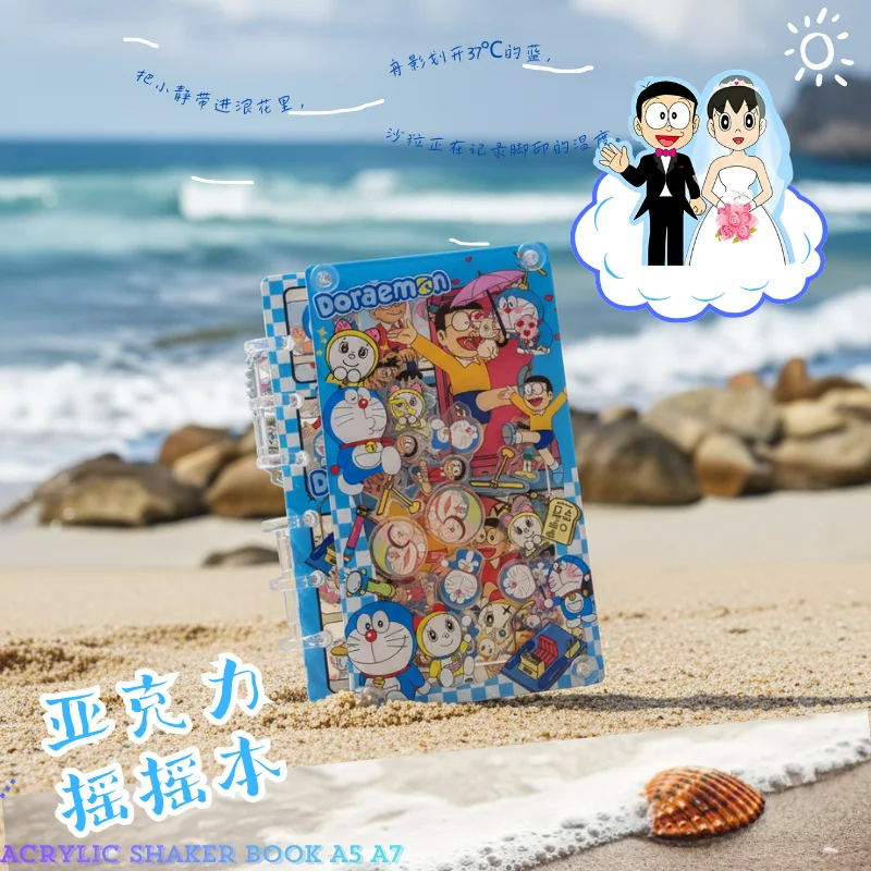 

Acrylic Shake Book A5 A7 Doraemon Creative Diary Handbook Collection Fashion Stationery Loose-Leaf Book Friend Exclusive Gift