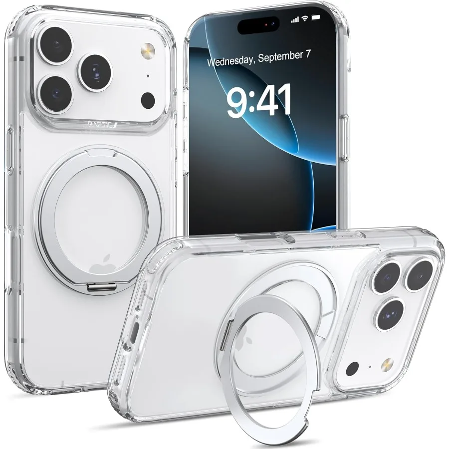 

Чехол-подставка RAPTIC 2025 для телефона 17 Pro с магнитной совместимостью, защита от падения в стиле милитари, встроенная подставка, противоударный