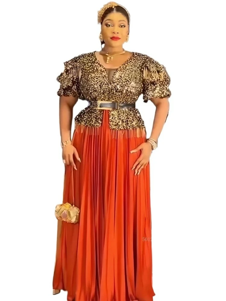 

2025 Новая женская одежда, элегантные африканские платья для женщин, роскошное вечернее длинное платье с блестками, большие размеры, Турция, свадебное платье