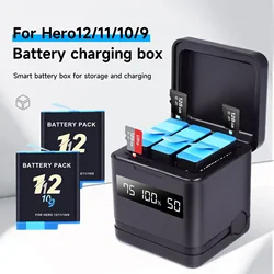 NEW GO PRO HERO 9 10 11 12 Battery With Charger Case for GoPro Hero 12 11 10 9 Sport Camera Batteries Black Accessories