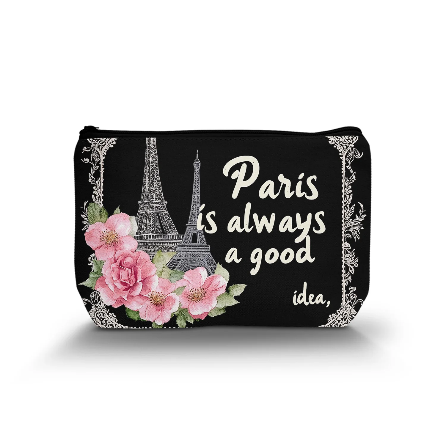 1Pc Paris Travel Gifts Gifts For International Travelers Travel Cosmetic Bags For Women Make Up Bag For Traveling 8.66X5.51Inch