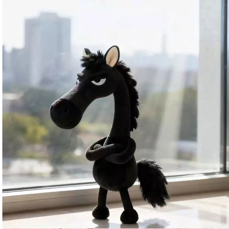 

2026 Year of The Horse Mascot Tian Xuan High Cold Black Horse Doll Pendant Bag Pendant Plush Doll Keychain Gift
