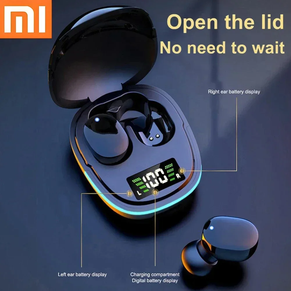 Xiaomi G9S earphone Bluetooth nirkabel, headphone olahraga tahan air kontrol sentuh Headset Stereo Hifi dengan mikrofon